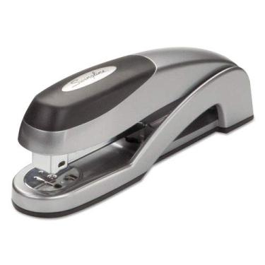Imagem de Grampeador de mesa Optima, faixa completa, capacidade para 25 folhas, prata