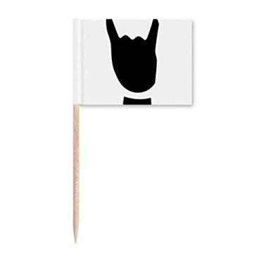 Imagem de Corna Gesture Outline Pattern Toothpick Flags Marker Topper Decoração de Festa
