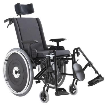 Imagem de Cadeira de Rodas AVD Alumínio Reclinável 44cm Preta - Ortobras 