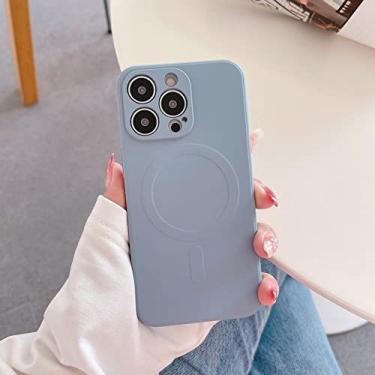 Imagem de Capa magnética de silicone líquido para iphone 14 13 12 11 pro max x xr xs max 7 8 plus se3 capa de carregamento sem fio magnética, cal, para se2022, se2020
