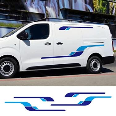Imagem de JEZOE 1 conjunto de decalques de vinil para autocaravanas listras esportivas adesivos de decoração de van, para Peugeot Expert 2016-2021 acessórios exteriores do carro