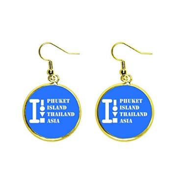 Imagem de Phuket Island, Tailândia, Ásia, Orelha, Pingente Dourado, Joia Feminina