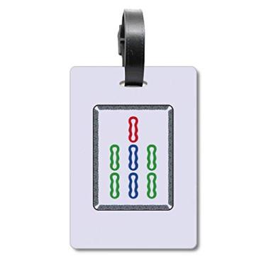 Imagem de Mahjong Bamboo Bar 7 azulejos padrão mala etiqueta bagagem cartão pendurado Scutcheon etiqueta