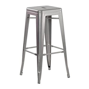 Imagem de Banqueta alta Iron Tolix - 76 cm - Industrial - Prata - Alumínio