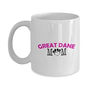 Imagem de Caneca divertida para casal Dinamarquês – Great Dane Dad – Great Dane Mom – Great Dane Lover Gifts – Ideia exclusiva de presente de cerâmica (Mom)