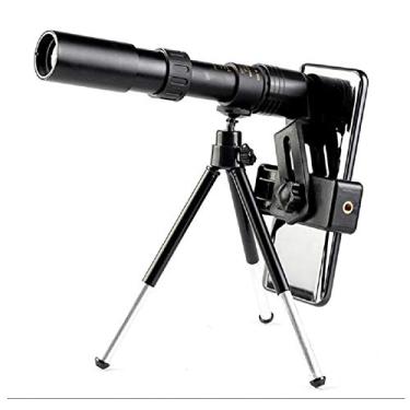 Imagem de 4k 10-300x40mm Supertelefoto Zoom Telescópio monocular com clipe de tripé Acessórios para celular para eventos esportivos Concertos Observação de pássaros, acampamento, pesca, viagens