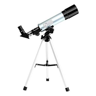 Imagem de Domary Telescópio astronômico Telescópio portátil compacto de ampliação de 90X com tripé ajustável para crianças iniciantes