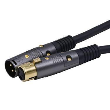 Imagem de Monoprice Cabo XLR macho para XLR fêmea – 40 metros – Preto | 16 AWG, banhado a ouro – Série Premier