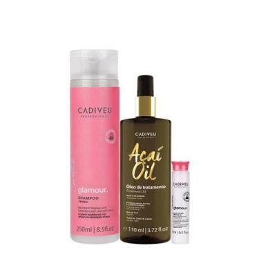 Imagem de Kit Cadiveu Profissional Essentials Glamour Shampoo Ampola E Açaí Oil