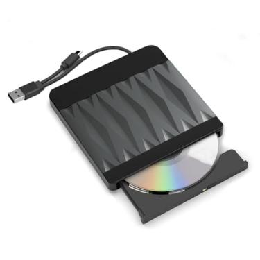 Imagem de Unidade externa de CD/DVD para laptop USB 3.0 gravador de CD ROM fino leitor de CD portátil leitor de DVD gravador unidade de disco óptico compatível com laptop desktop PC Windows 11/10/8/7 Linux OS