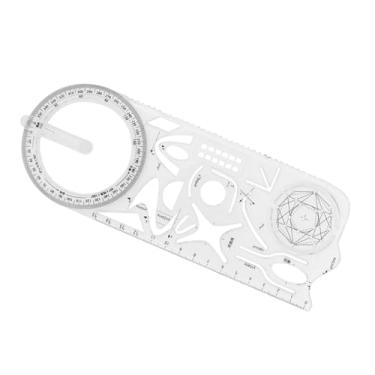 Imagem de IEUDNS Régua geométrica modelo de desenho geométrico régua de medição pp rascunhos réguas para desenho escola material de escritório formulário trabalho, Ensino médio