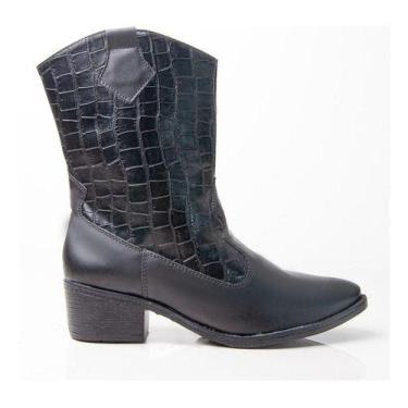 Imagem de Bota Feminina Texana Country  Moda Metalizada Ana Caste - Menina Brasi