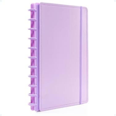 Imagem de Caderno De Discos Inteligente Grande A4 Basic Universitário 80 Folhas Pautadas Destacavel Capa Dura Diário Neon Planner Smart (Roxo)