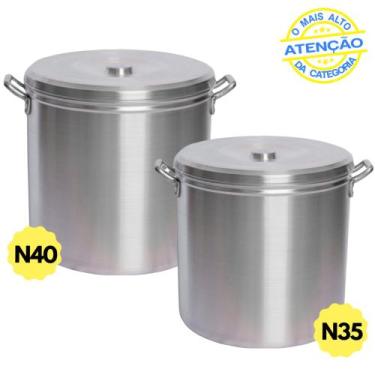 Imagem de Jogo 2 Caldeirões Nº 35 40 Linha Hotel Industrial Panela Para Feijoada