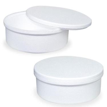 Imagem de Kit /2 Porta Bolo Redondo Isopor Decorar Bolo Fake 13X33Cm - Ka