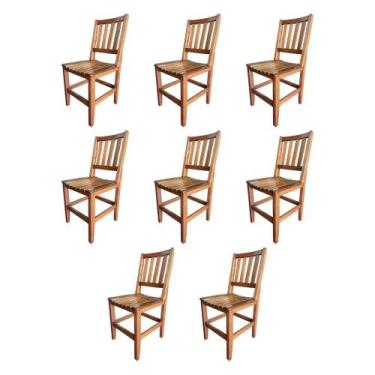 Imagem de Kit com 8 Cadeiras Rusticas Madeira Maciça Mineira para Area Externa M