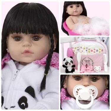 Imagem de Bebe Estilo Reborn Baby Pandinha Princesa Silicone Enxoval - Cegonha R