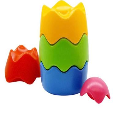 Imagem de Brinquedo Didático Pirâmide de Cores Para Empilhar Poliplac, Colorido