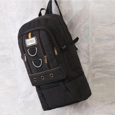 Imagem de Mochila Lona Expansível Grande Reforçada Resistente Unissex - Alwy, Pr