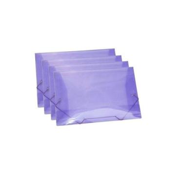 Imagem de Pasta Plástica Escolar Lilás Ofício Fina Pp Acp 10un