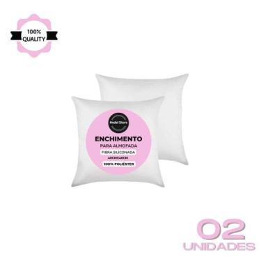 Imagem de Kit 2 Refil Enchimento 40x40 Almofada Fibra Silicone Para Capas de 35x