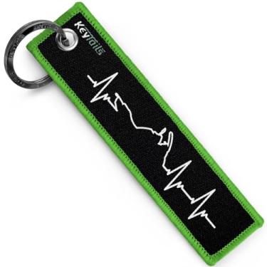 Imagem de Chaveiros KEYTAILS, etiqueta de chave de qualidade premium para motocicleta, carro, scooter, ATV, UTV [aventura, esportes duplos - batimentos cardíacos]