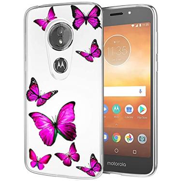 Imagem de Tothedu Capa de telefone para Moto E5 Play/Moto E5 Go/Moto E5 Cruise capa para meninas, capa protetora traseira de TPU flexível com padrão à prova de choque para Motorola Moto E5 Play (borboleta rosa)