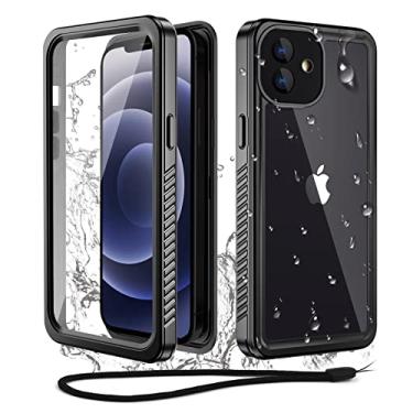 Imagem de WIFORT Capa à prova d'água para iPhone 12 - Protetor de tela integrado resistente à água, proteção contra quedas rígida, à prova de choque, defesa de corpo inteiro, resistente, grau militar - 15,5 cm
