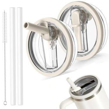 Imagem de Pacote com 2 tampas de 1,134 g para Stanley Quencher, tampa de copo compatível com Stanley Cup, capa de copo resistente a respingos à prova de derramamento