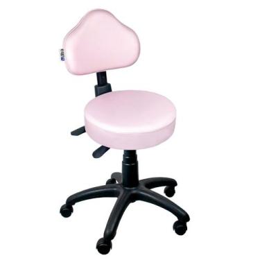 Imagem de Cadeira Mocho Rosa Claro Ergonômico - ULTRA Móveis - Ultra Móveis Corp