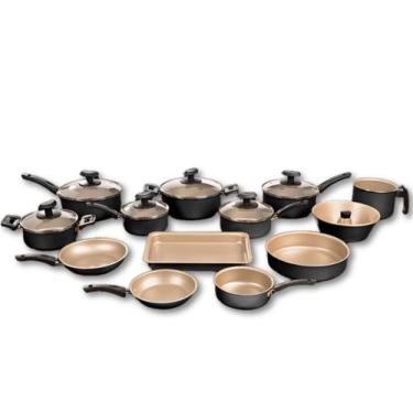 Imagem de Conjunto Jogo Panelas 13 Peças Grande Teflon Super Antiaderente - Alum