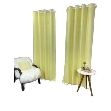 Imagem de Cortina Oxford Amarelo-Bebê 300X270 Sala/Quarto Fabritex