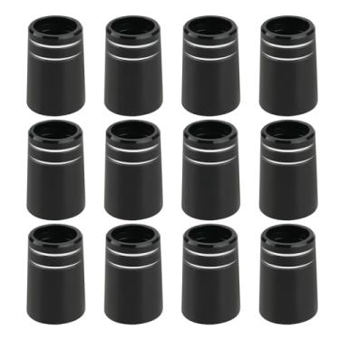 Imagem de SG Store 12 ponteiras de ferro, ponteiras de golfe, anel duplo de prata, manga de borracha, ponteira cônica para taco de golfe 0,370, 9,5 x 19 x 13,6 mm, preto