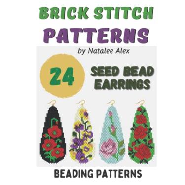 Imagem de Brick Stitch Patterns Seed Bead Earrings Drops - 24 projects: Beading patterns Flowers, Roses, Christmas, Bird, Reindeer, Poppy, Ladybugs, Crocuses and more