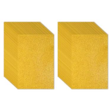 Imagem de PATIKIL Folha de espuma com glitter EVA amarelo brilhante 11,8 x 7,9 polegadas, 2 mm de espessura, feltro de glitter EVA brilhante para projetos de artesanato DIY, 30 peças