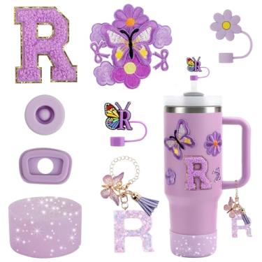 Imagem de Conjunto de acessórios de copo de 15 peças para copo Stanley Cup 850 g 1,134 g copo com alça, incluindo capa de canudo de silicone e bota, tampa à prova de derramamento, pingentes Stanley, pingente de