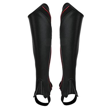 Imagem de Polaina Equestre, 2 PCS Profissional Equestre Chap Adulto Equestre Meio Chap Equitação Leggings de Couro Protetoras Pretas Para Entusiastas de Equitação (M)