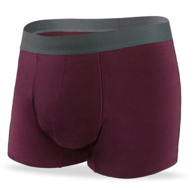 Imagem de REELINDRY Cuecas boxer masculinas laváveis à prova de vazamento, absorção de 65 g, controle da bexiga da próstata, 1 pacote (marrom, GG)