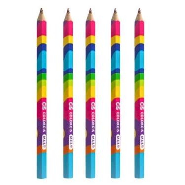 Imagem de Kit 05 Lápis de Cor Colorcis Multi Tamanho Big Jumbo - CIS