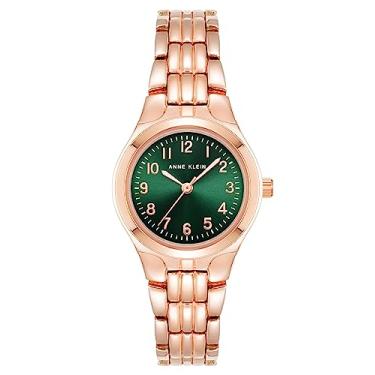 Imagem de Anne Klein Relógio feminino com pulseira, Ouro rosa/verde