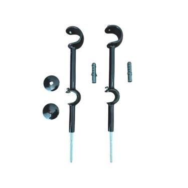 Imagem de Kit 2 Suportes Alongado Duplo Para Varão Alumínio 28/19mm - ART DECORA