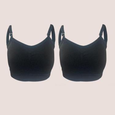 Imagem de 2 Top Teen Sem Costura Zee Rucci Com Bojo Removível Juvenil, Preto, P