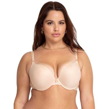 Imagem de Smart & Sexy Sutiã push-up feminino com aro e decote máximo, Com asas de renda, 36C