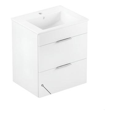 Imagem de Gabinete Para Banheiro Branco E Madeira Aurora 62x65x43 Cm