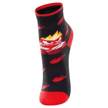 Imagem de Meia Lupo Cano Longo Conforto Personagens Divertida Mente, Preto, Verm