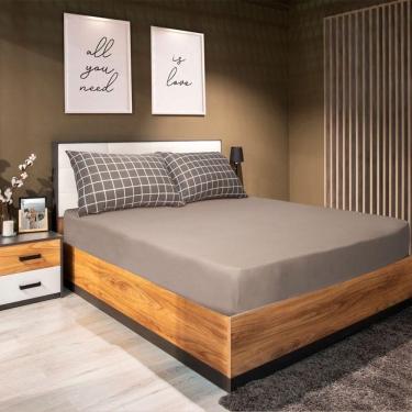 Imagem de Jogo De Cama Portallar King Malha 100% Algodão Premiun Classic Laura 3 Peças Capuccino