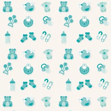 Imagem de Papel Parede Bebê Infantil Verde Claro Decorativo Adesivo