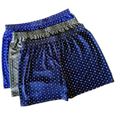 Imagem de Kit 4 Samba Canção Pijama Estampado Masculino Short Dormir Tamanho G -