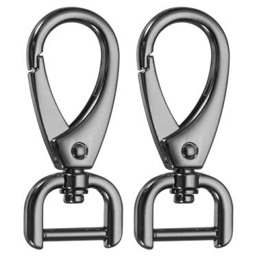 Imagem de HARFINGTON 2 peças de gancho de pressão destacável fecho giratório 3/8" (13 mm) anéis D de liga de zinco, fecho de garra de lagosta com barra de parafuso para chaveiro, cordão, ferragens, artesanato
