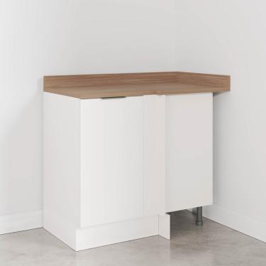 Imagem de Balcão De Canto Reto Ipanema Cabecasa Madeiramadeira Branco/branco